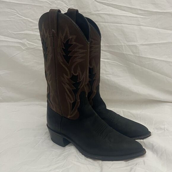 Dan Post Men's Cowboy Boots - Brown and Black - 8 - Picture 2 of 8